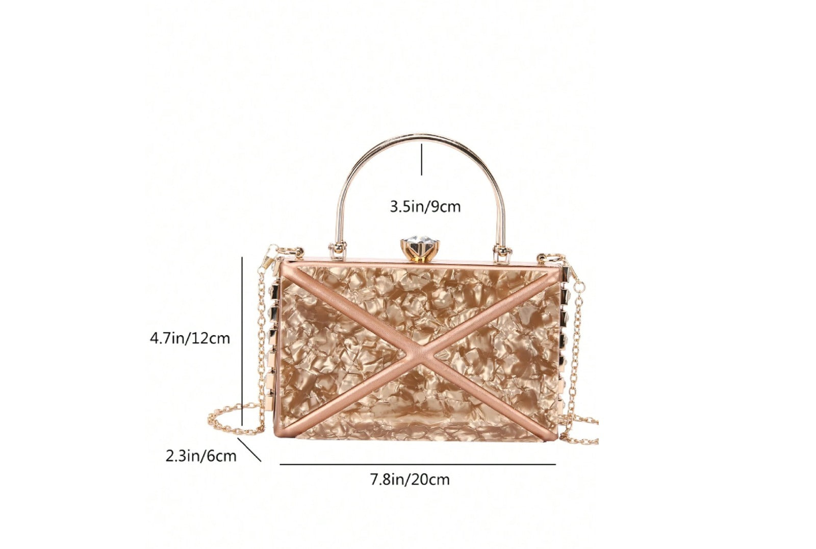 Textured ethnic box clutch