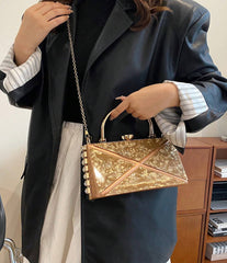 Textured ethnic box clutch