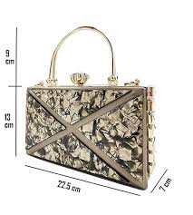 Textured ethnic box clutch